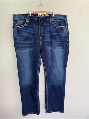 Ariat Men’s M2 Relaxed Boot Cut Dark Wash Jeans Denim Size 44/32